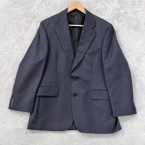 Alexandre London Blazer Men 44L Blue Pinstripe‎ Wool Classic Jacket UK VTG